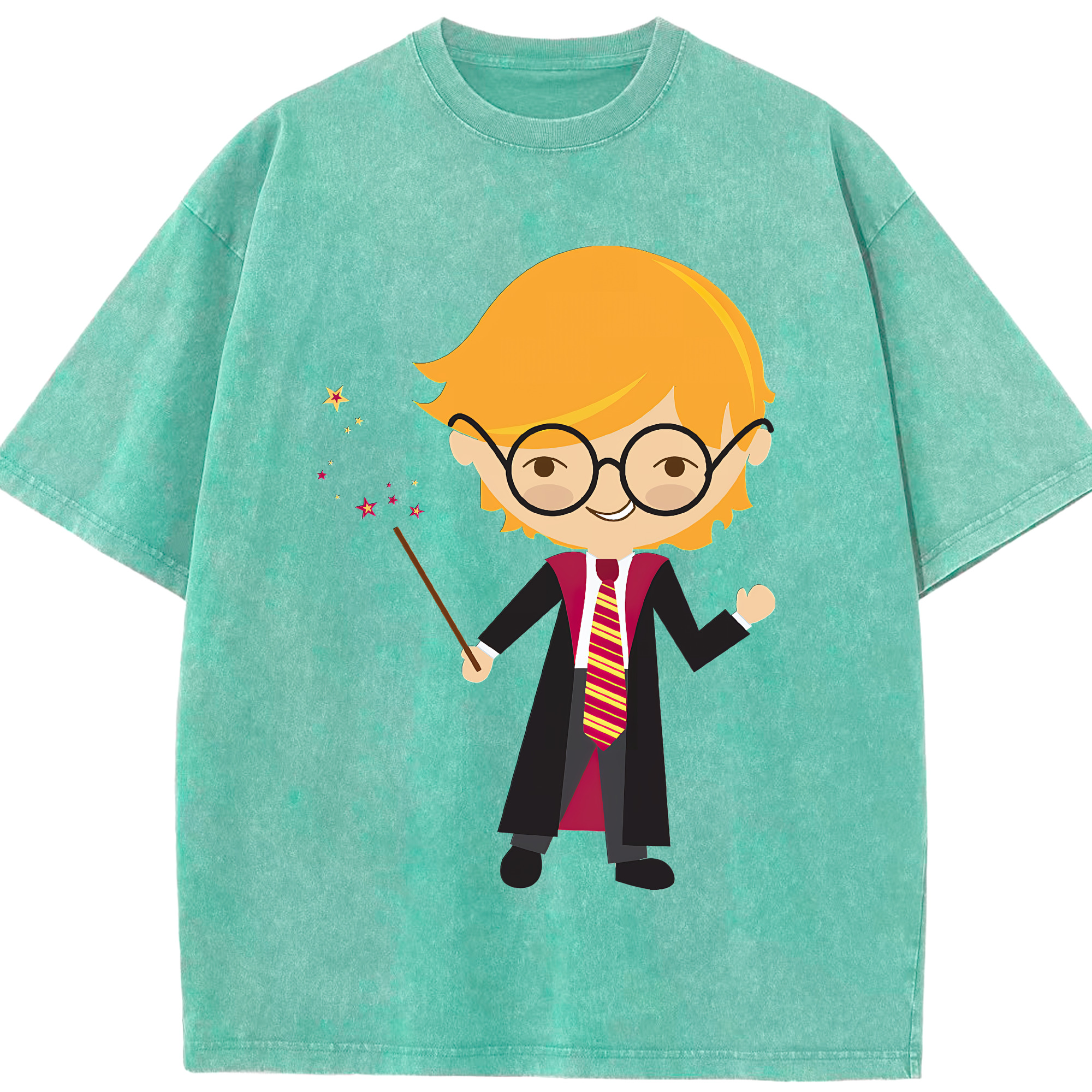 （画像用） Harry Potter ハリー・ポッターシリーズ 綿100% ヴィンテージ風 半袖Tシャツ（フロントプリント）